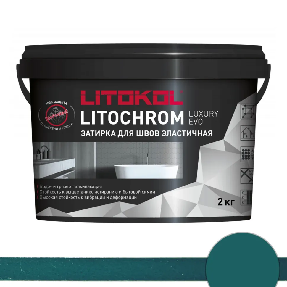 картинка LITOCHROM LUXURY EVO LLE 390 малахит затир. смесь (2kg) от базы строительно-отделочных материалов